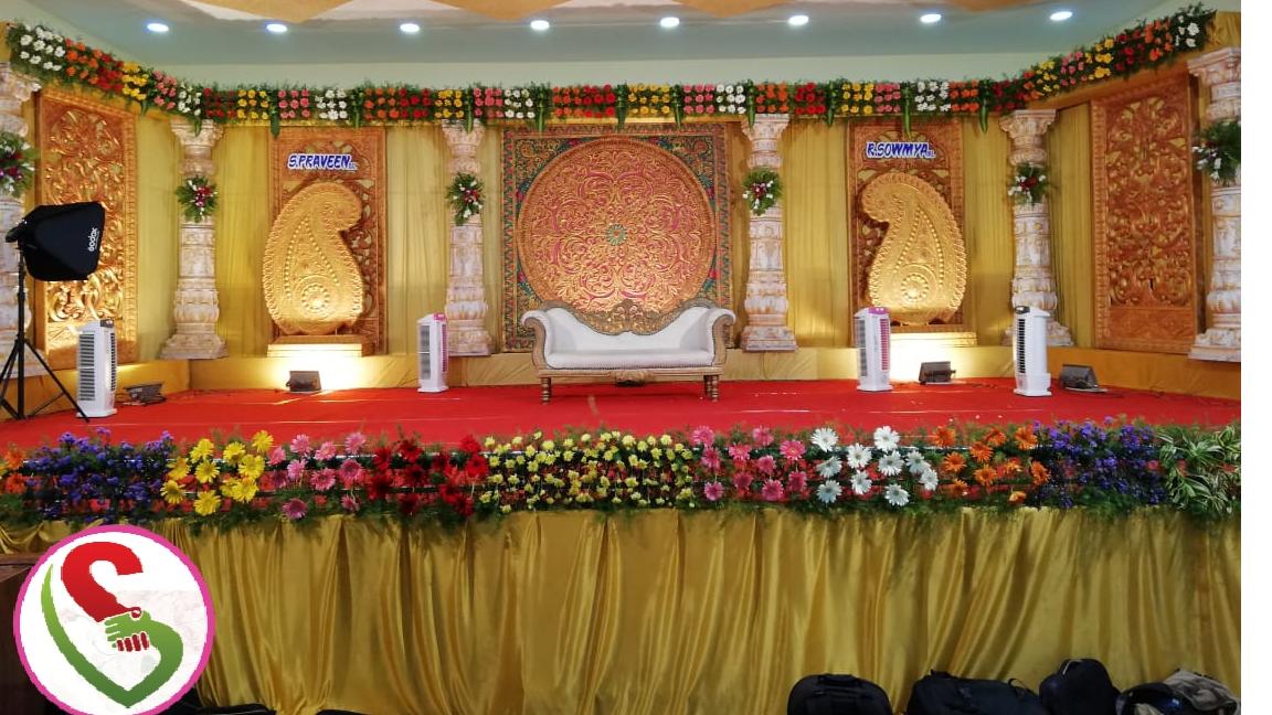 stage decoration , flower decoration, mandapam decoration, wedding decoration